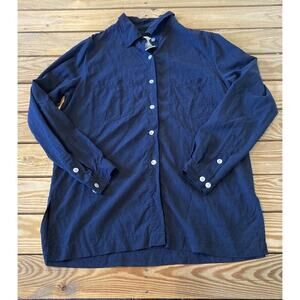 Lizden 100% Silk Long Sleeve Button Up Shirt Size Medium Men’s Black